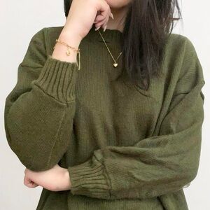 UNISEX MOCKNECK KNIT SWEATER.